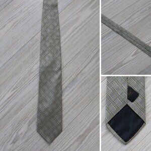 Brooks Brothers 346 Tie Gray Modern Plaid W 3.5" L 56" NEW 100% Italian Silk